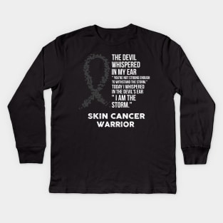 The Devil- Skin cancer Awareness Support Ribbon Kids Long Sleeve T-Shirt